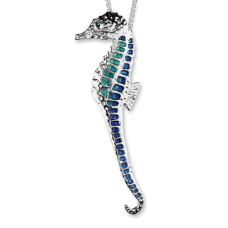 Seahorse Enamelled Silver Pendant FEP 1