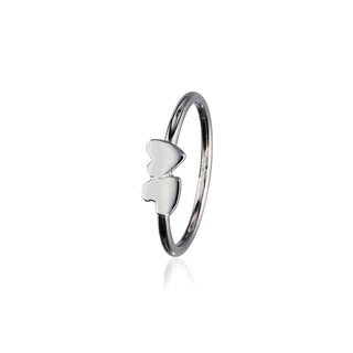 Heart Pair Silver Ring FR 40