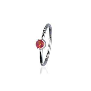 Indie Silver Stone Ring - Dark Pink Opal Flake FSR 2