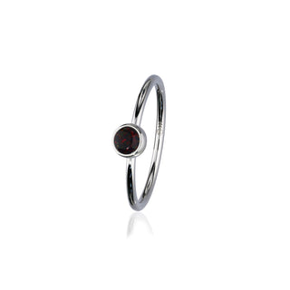 Indie Silver Stone Ring - Dark Red Opal Flake FSR 2