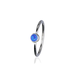 Indie Silver Stone Ring - Blue Opal Flake FSR 2