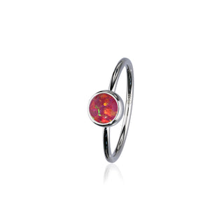 Indie Silver Stone Ring Dark Pink Opal Flake FSR 4