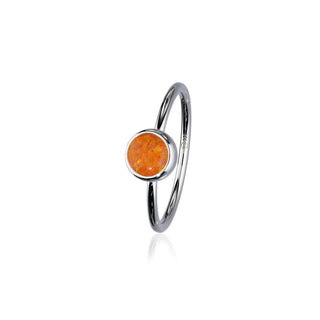 Indie Silver Stone Ring Orange Opal Flake FSR 4