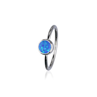 Indie Silver Stone Ring Blue Opal Flake FSR 4