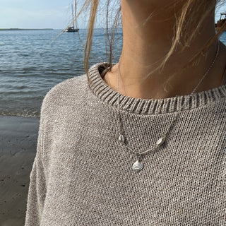 Groatie Buckie & Venus shell Silver Necklet FN 1