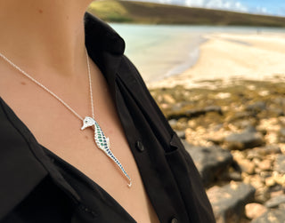 Seahorse Enamelled Silver Pendant FEP 1