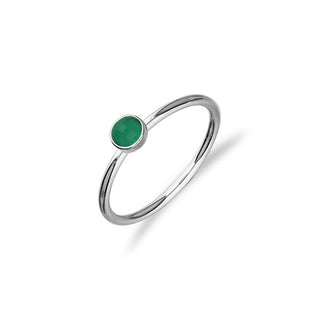 Indie Silver Stone Ring - Green Agate FSR 2