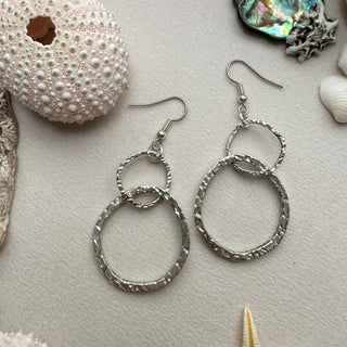 Handstruck Silver Drop Earrings E2387