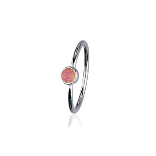 Indie Silver Stone Ring - Pink Opal Flake FSR 2