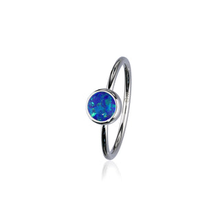 Indie Silver Stone Ring Dark Blue Opal Flake FSR 4