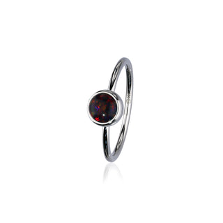 Indie Silver Stone Ring Dark Red Opal Flake FSR 4