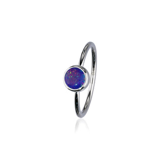 Indie Silver Stone Ring Purple Opal Flake FSR 4
