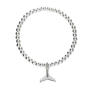 Humpback Fluke Silver Stretch Bracelet FSSBL 14