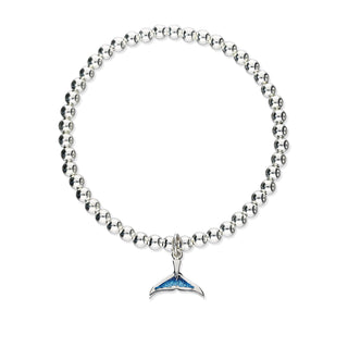 Bottlenose Fluke Enamel Silver Stretch Bracelet FSSEBL 1