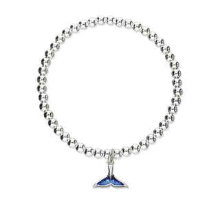 Orca Fluke Enamel Silver Stretch Bracelet FSSEBL 2