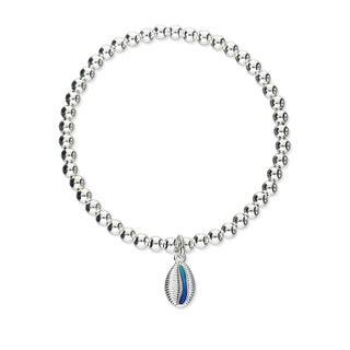 Groatie Buckie Large Enamel Silver Stretch Bracelet FSSEBL 6