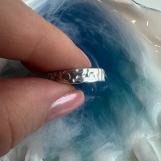 Handstruck Silver Simple Ring R521