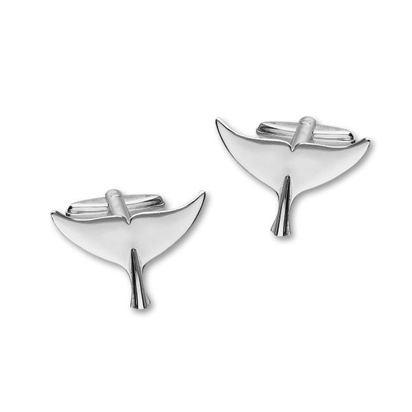 Bottlenose Dolphin Fluke Silver Cufflinks FCL 4