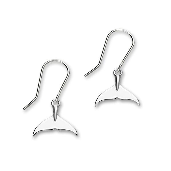 Bottlenose Dolphin Tail Silver Earrings FE 36