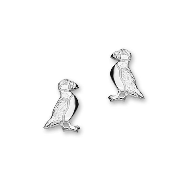 Puffin Small Silver Earrings FE 16