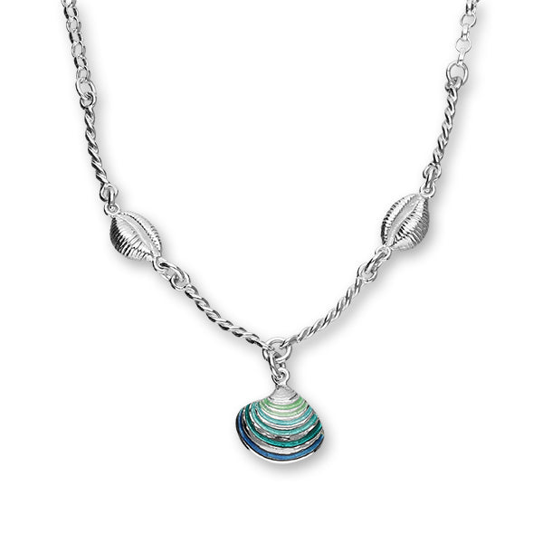 Groatie Buckie & Venus Shell Enamelled Silver Necklet FEN 3 | Fluke ...