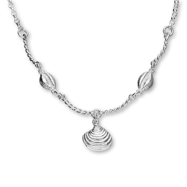 Groatie Buckie & Venus Shell Silver Necklet FN 2