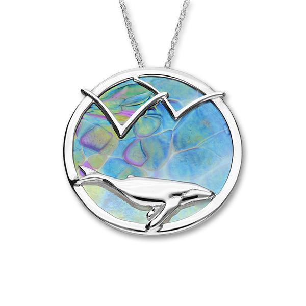 Humpback Whale Silver Glass Pendant FP 38 - P – Fluke Jewellery