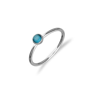 Indie Silver Stone Ring - Blue CZ FSR 2