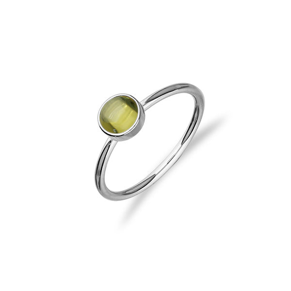 Indie Silver Stone Ring Yellow CZ FSR 4 Fluke Jewellery